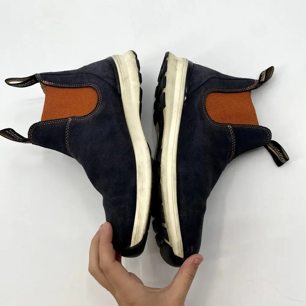Blundstone Men's Navy Suede Orange Chelsea Boots
